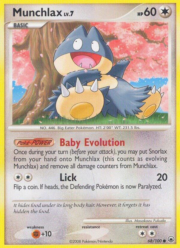 Munchlax 68/100 Reverse Holofoil Majestic Dawn