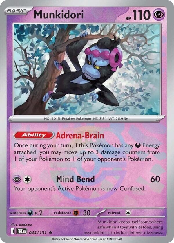 Munkidori (Master Ball Pattern) 044/131 Holofoil SV: Prismatic Evolutions Munkidori (Master Ball Pattern) 044/131 Holofoil SV: Prismatic Evolutions