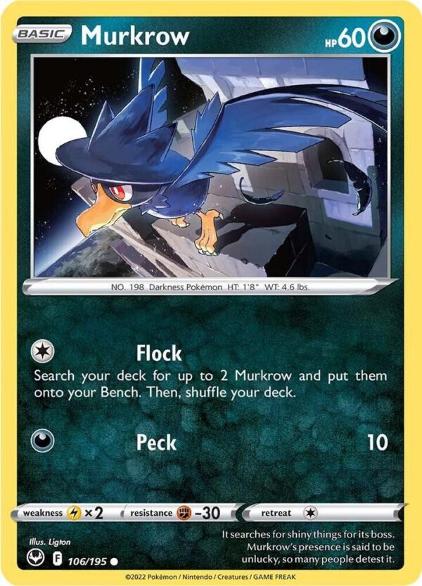 Murkrow 106/195 Normal SWSH12: Silver Tempest Murkrow 106/195 Normal SWSH12: Silver Tempest