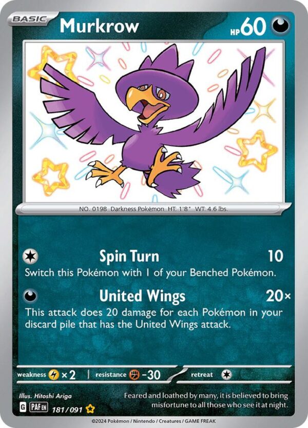 Murkrow 181/091 Holofoil SV: Paldean Fates