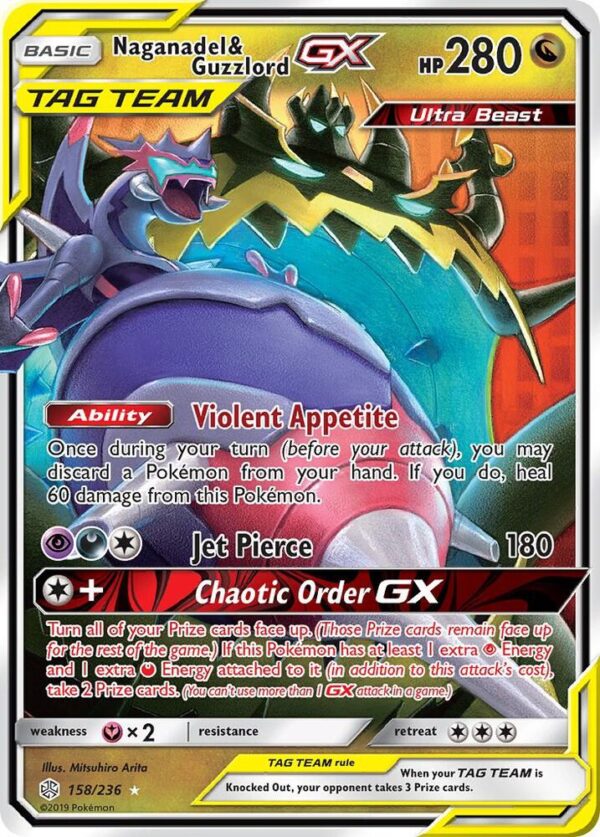 Naganadel & Guzzlord GX 158/236 Holofoil SM – Cosmic Eclipse