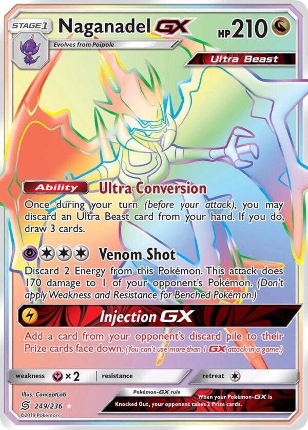Naganadel GX (Secret) 249/236 Holofoil SM – Unified Minds Naganadel GX (Secret) 249/236 Holofoil SM – Unified Minds