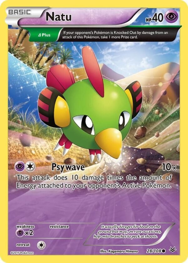 Natu (28 Delta) 28/108 Reverse Holofoil XY – Roaring Skies Natu (28 Delta) 28/108 Reverse Holofoil XY – Roaring Skies