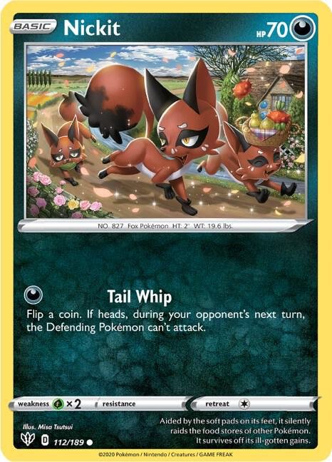 Nickit 112/189 Normal SWSH03: Darkness Ablaze Nickit 112/189 Normal SWSH03: Darkness Ablaze