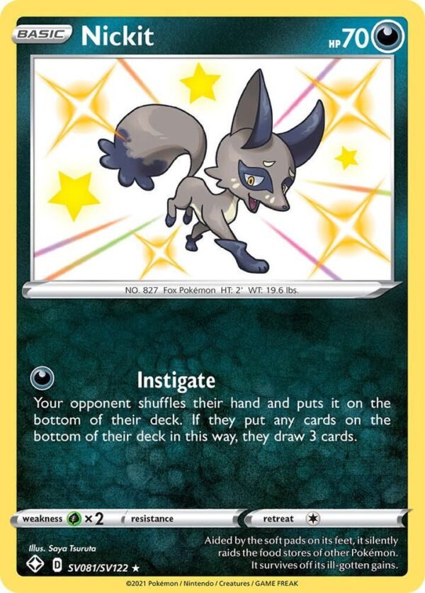 Nickit SV081/SV122 Holofoil Shining Fates: Shiny Vault Nickit SV081/SV122 Holofoil Shining Fates: Shiny Vault