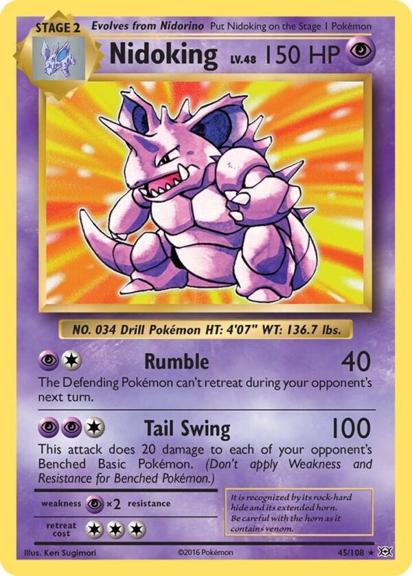 Nidoking 45/108 Reverse Holofoil XY – Evolutions Nidoking 45/108 Reverse Holofoil XY – Evolutions