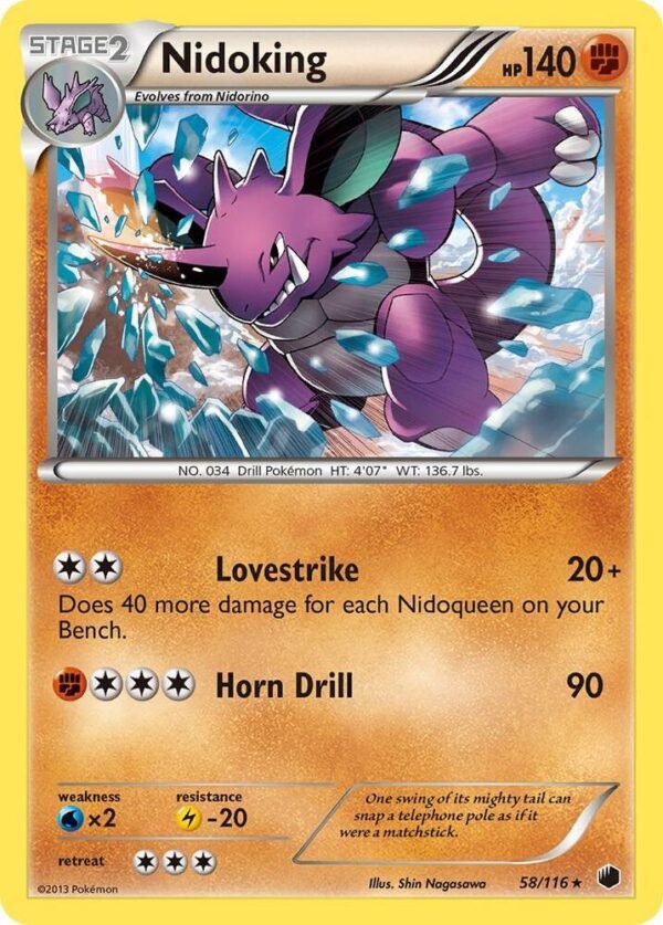 Nidoking 58/116 Reverse Holofoil Plasma Freeze