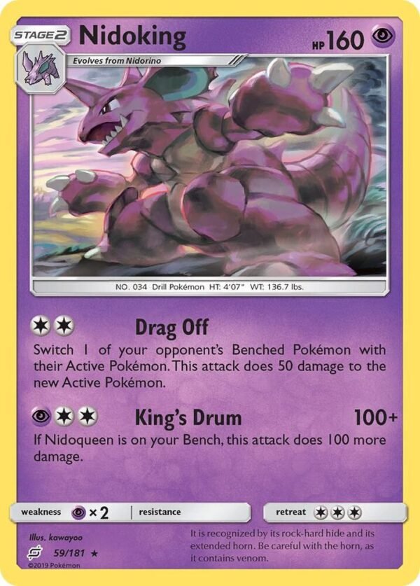 Nidoking 59/181 Reverse Holofoil SM – Team Up Nidoking 59/181 Reverse Holofoil SM – Team Up
