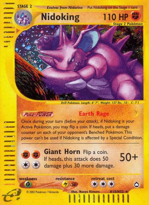 Nidoking (H18) H18/H32 Holofoil Aquapolis