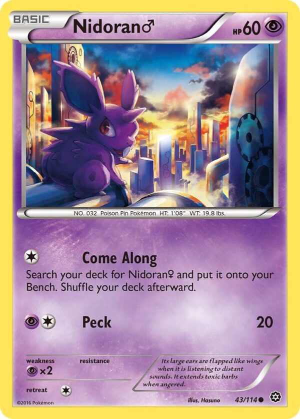 Nidoran M 43/114 Reverse Holofoil XY – Steam Siege Nidoran M 43/114 Reverse Holofoil XY – Steam Siege