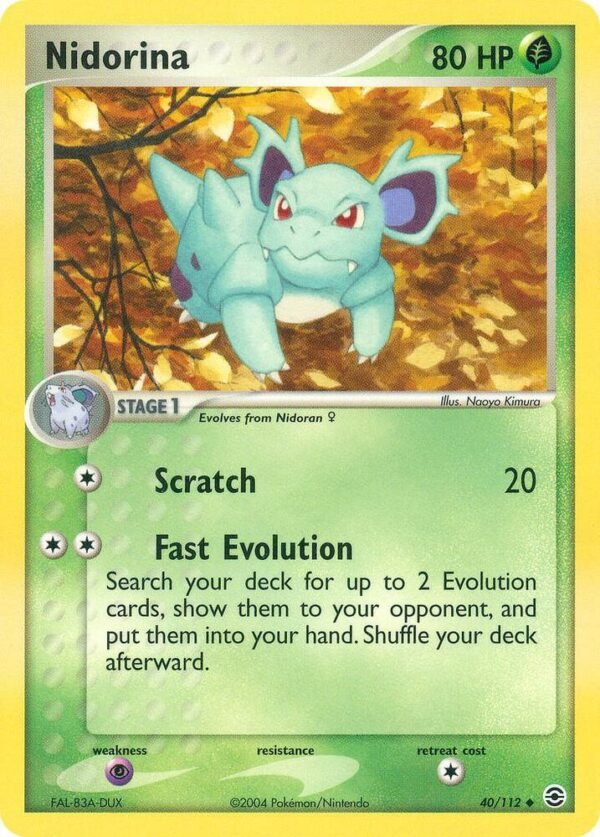 Nidorina 40/112 Reverse Holofoil FireRed & LeafGreen Nidorina 40/112 Reverse Holofoil FireRed & LeafGreen