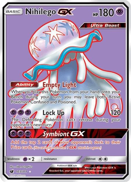 Nihilego GX (Full Art) 103/111 Holofoil SM – Crimson Invasion Nihilego GX (Full Art) 103/111 Holofoil SM – Crimson Invasion