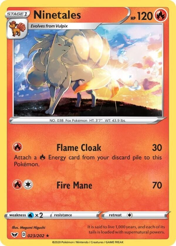Ninetales 023/202 Reverse Holofoil SWSH01: Sword & Shield Base Set