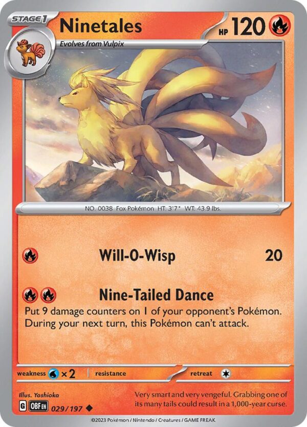 Ninetales 029/197 Reverse Holofoil SV03: Obsidian Flames Ninetales 029/197 Reverse Holofoil SV03: Obsidian Flames