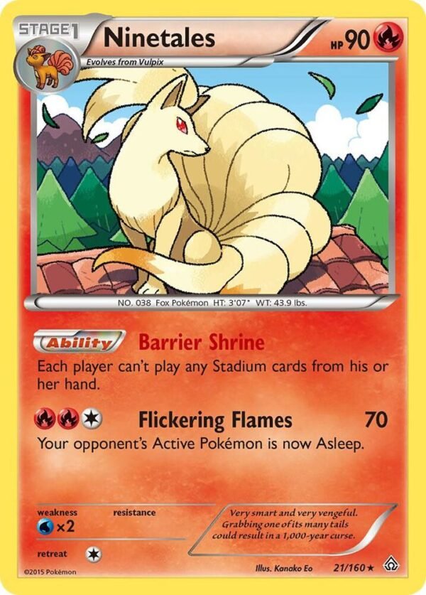 Ninetales 21/160 Reverse Holofoil XY – Primal Clash Ninetales 21/160 Reverse Holofoil XY – Primal Clash