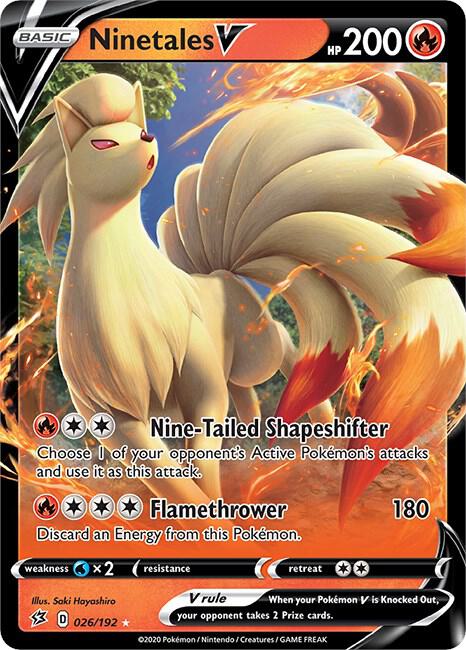 Ninetales V 026/192 Holofoil SWSH02: Rebel Clash