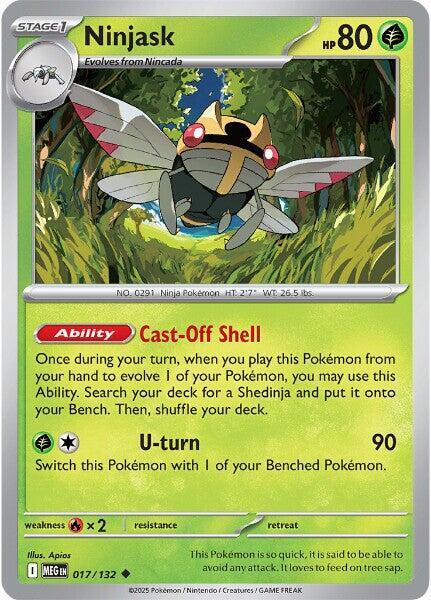 Ninjask 017/132 Reverse Holofoil ME01: Mega Evolution