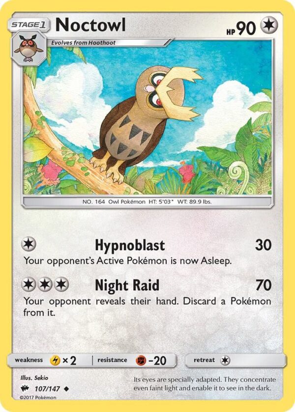 Noctowl 107/147 Reverse Holofoil SM – Burning Shadows