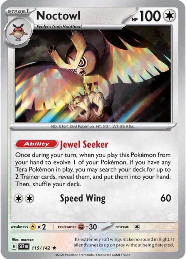 Noctowl 115/142 Holofoil SV07: Stellar Crown Noctowl 115/142 Holofoil SV07: Stellar Crown