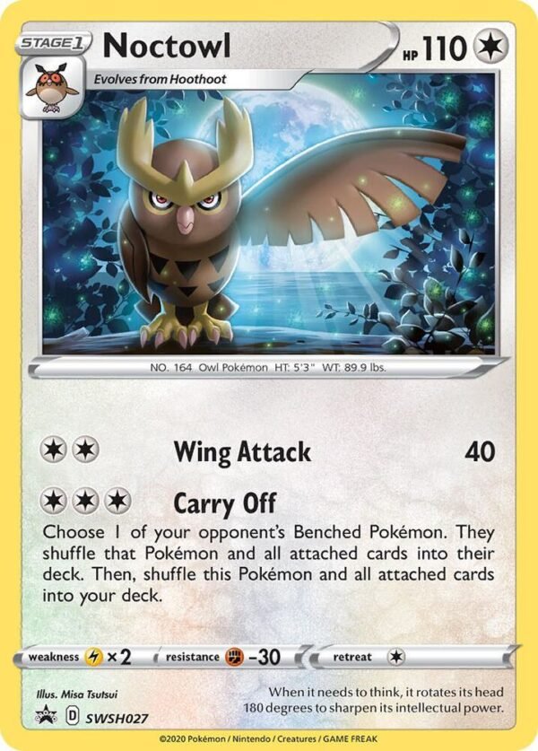 Noctowl SWSH027 Holofoil SWSH: Sword & Shield Promo Cards Noctowl SWSH027 Holofoil SWSH: Sword & Shield Promo Cards