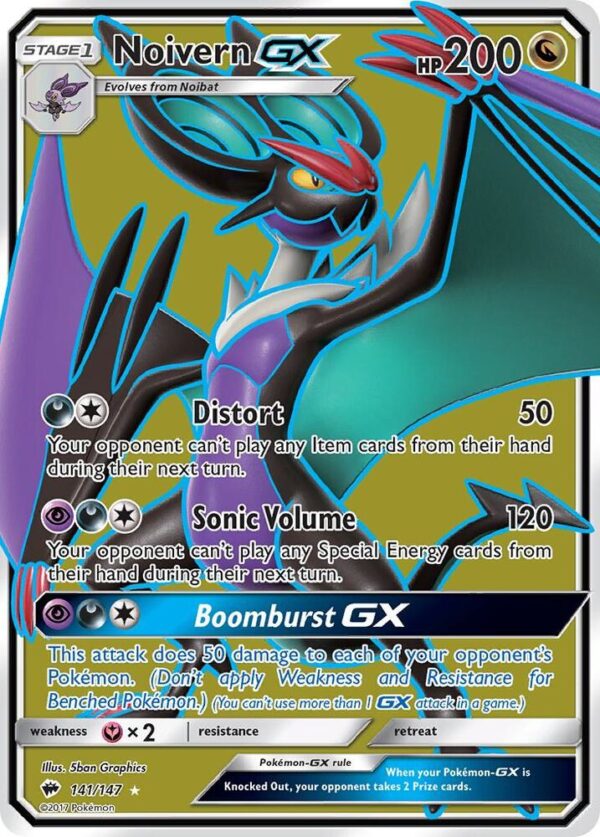 Noivern GX (Full Art) 141/147 Holofoil SM – Burning Shadows Noivern GX (Full Art) 141/147 Holofoil SM – Burning Shadows