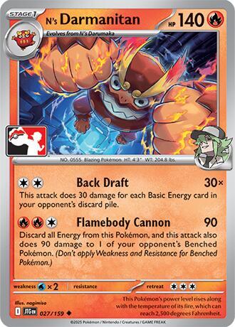 N’s Darmanitan 027/159 Holofoil Prize Pack Series Cards
