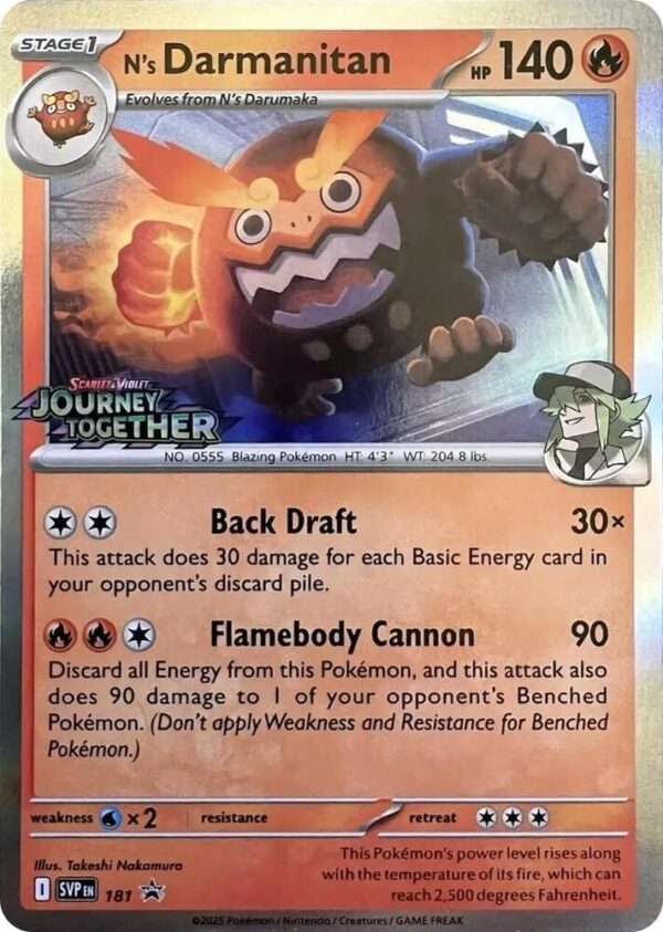 N’s Darmanitan 181 (Prerelease) Holofoil SV: Scarlet & Violet Promo Cards