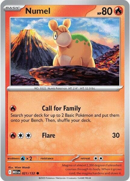 Numel 021/132 Reverse Holofoil ME01: Mega Evolution Numel 021/132 Reverse Holofoil ME01: Mega Evolution
