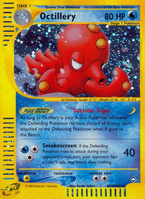 Octillery (H20) H20/H32 Holofoil Aquapolis Octillery (H20) H20/H32 Holofoil Aquapolis