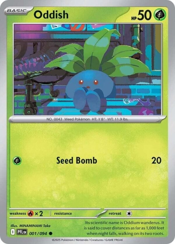 Oddish 001/094 Reverse Holofoil ME02: Phantasmal Flames Oddish 001/094 Reverse Holofoil ME02: Phantasmal Flames