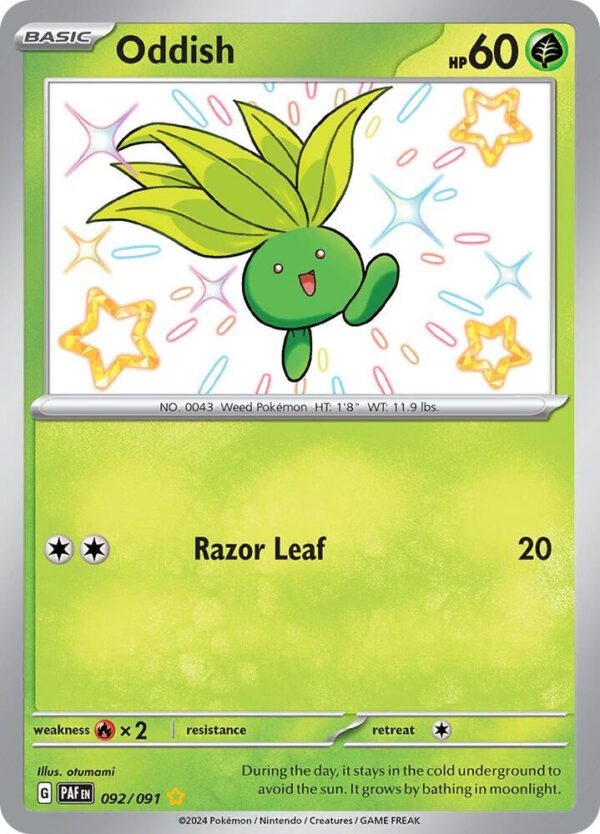 Oddish 092/091 Holofoil SV: Paldean Fates Oddish 092/091 Holofoil SV: Paldean Fates