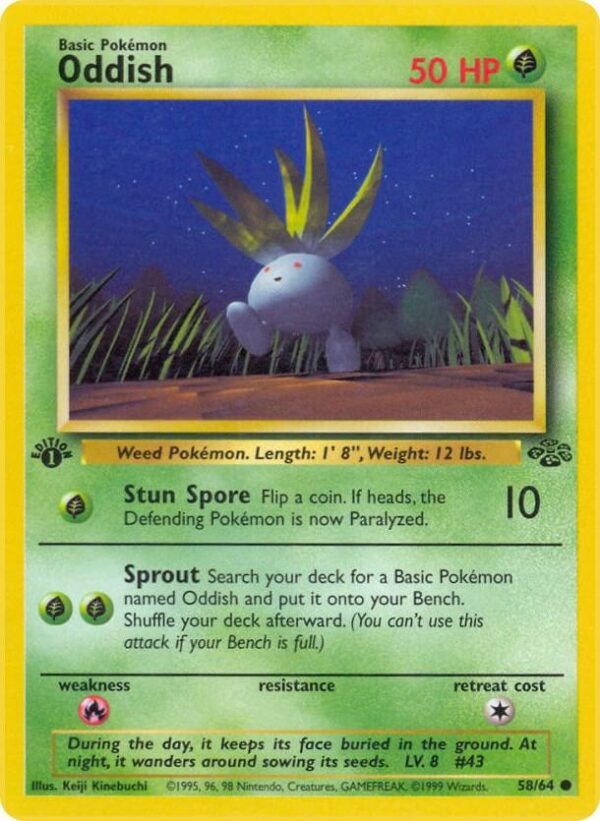 Oddish 58/64 1st Edition Jungle