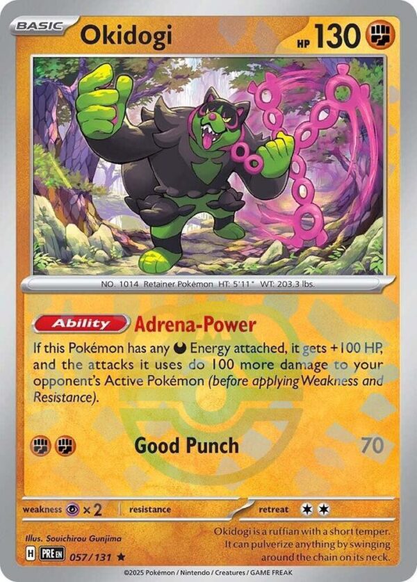 Okidogi (Master Ball Pattern) 057/131 Holofoil SV: Prismatic Evolutions Okidogi (Master Ball Pattern) 057/131 Holofoil SV: Prismatic Evolutions