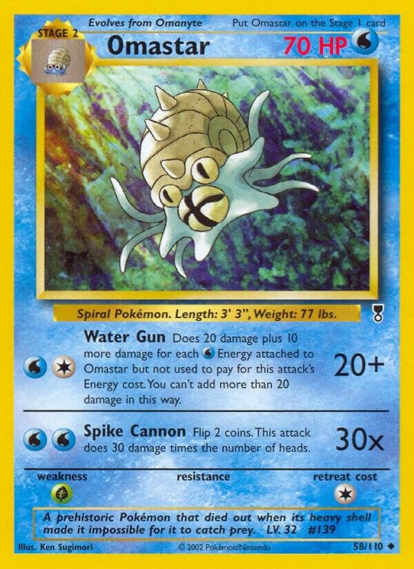 Omastar 058/110 Reverse Holofoil Legendary Collection Omastar 058/110 Reverse Holofoil Legendary Collection