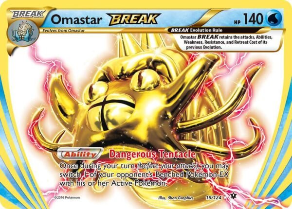 Omastar BREAK 19/124 Holofoil XY – Fates Collide