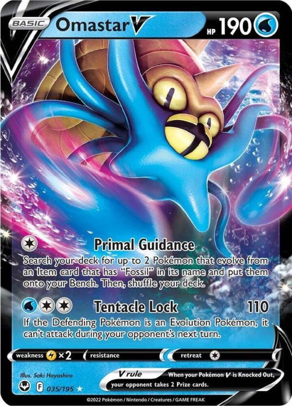 Omastar V 035/195 Holofoil SWSH12: Silver Tempest