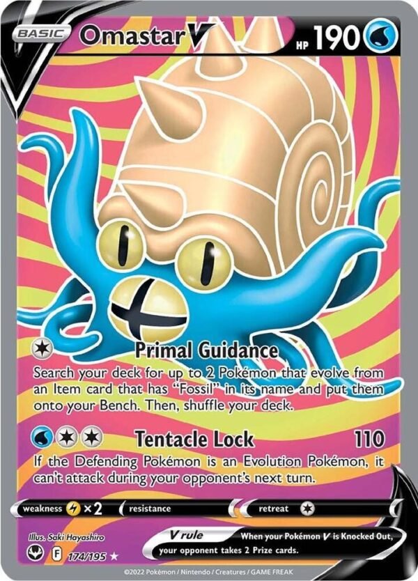 Omastar V (Full Art) 174/195 Holofoil SWSH12: Silver Tempest Omastar V (Full Art) 174/195 Holofoil SWSH12: Silver Tempest