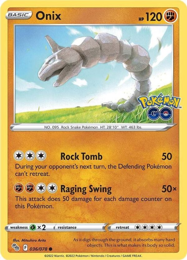 Onix 036/078 Reverse Holofoil Pokemon GO