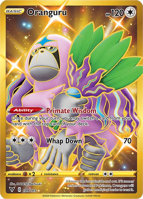 Oranguru (Secret) 199/185 Holofoil SWSH04: Vivid Voltage Oranguru (Secret) 199/185 Holofoil SWSH04: Vivid Voltage