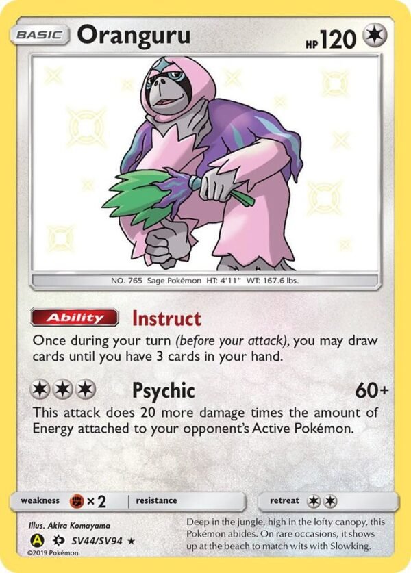 Oranguru SV44/SV94 Holofoil Hidden Fates: Shiny Vault Oranguru SV44/SV94 Holofoil Hidden Fates: Shiny Vault