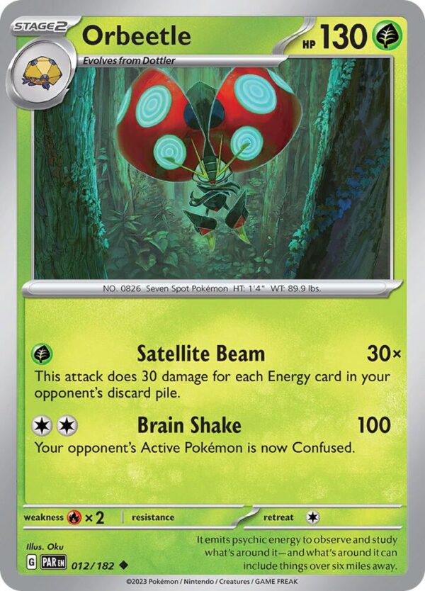 Orbeetle 012/182 Reverse Holofoil SV04: Paradox Rift Orbeetle 012/182 Reverse Holofoil SV04: Paradox Rift