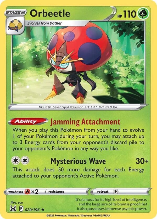 Orbeetle 020/196 Reverse Holofoil SWSH11: Lost Origin
