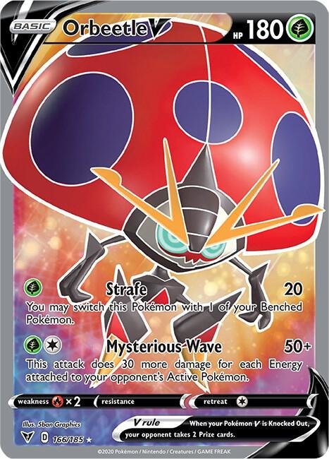 Orbeetle V (Full Art) 166/185 Holofoil SWSH04: Vivid Voltage Orbeetle V (Full Art) 166/185 Holofoil SWSH04: Vivid Voltage
