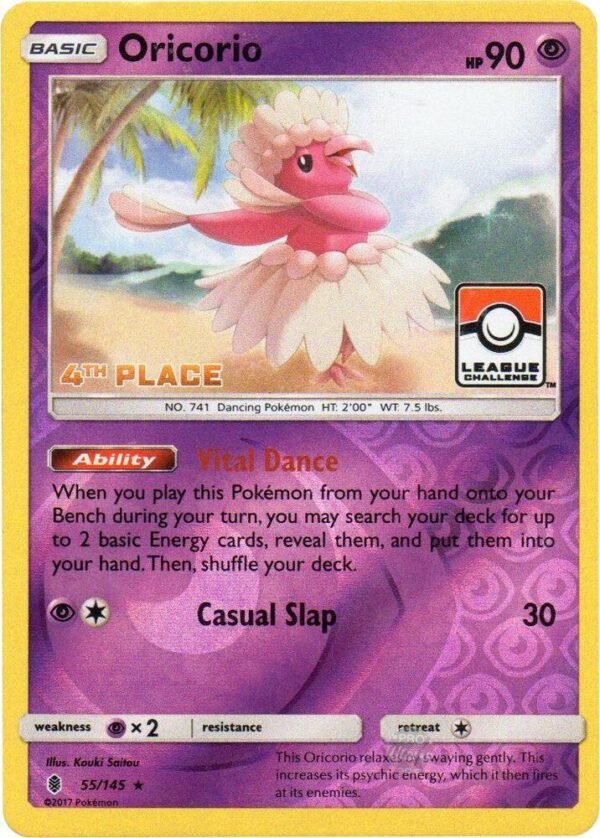 Oricorio 55/145 (League Challenge) [4th Place] 055/045 Reverse Holofoil League & Championship Cards