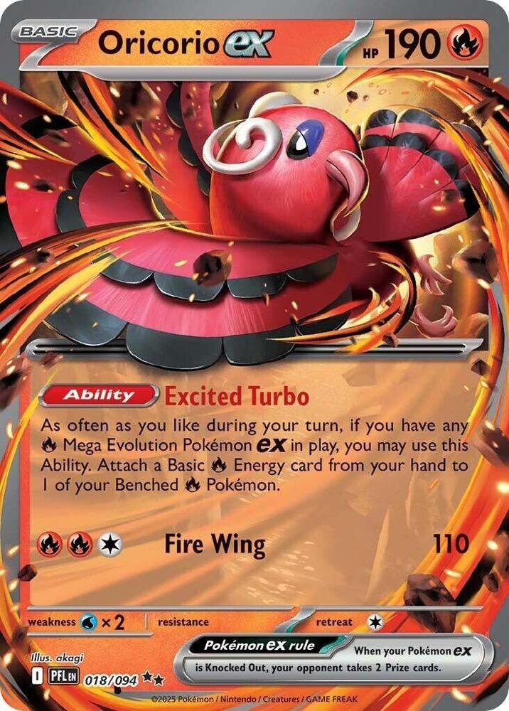 Oricorio ex 018/094 Holofoil ME02: Phantasmal Flames