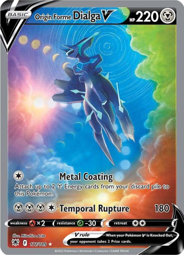 Origin Forme Dialga V (Alternate Full Art) 177/189 Holofoil SWSH10: Astral Radiance