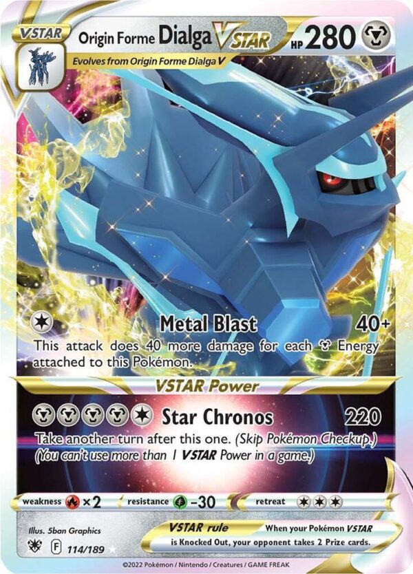 Origin Forme Dialga VSTAR 114/189 Holofoil SWSH10: Astral Radiance Origin Forme Dialga VSTAR 114/189 Holofoil SWSH10: Astral Radiance