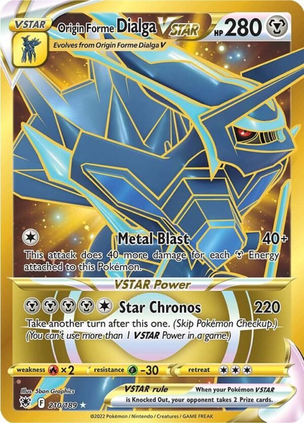 Origin Forme Dialga VSTAR 210/189 (Secret) Holofoil SWSH10: Astral Radiance