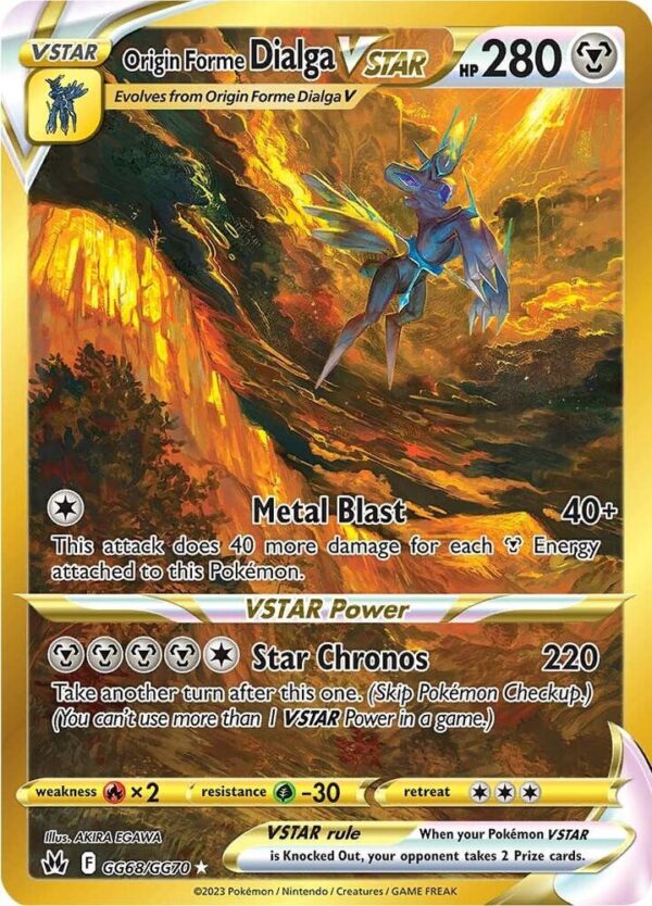 Origin Forme Dialga VSTAR (Secret) GG68/GG70 Holofoil Crown Zenith: Galarian Gallery