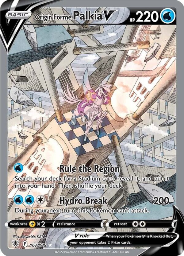 Origin Forme Palkia V (Alternate Full Art) 167/189 Holofoil SWSH10: Astral Radiance Origin Forme Palkia V (Alternate Full Art) 167/189 Holofoil SWSH10: Astral Radiance